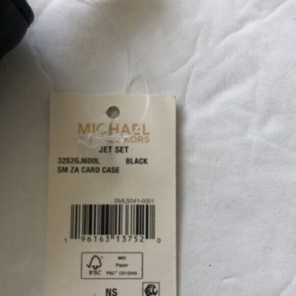 Michael Kors ZA Jet Set Small Card Case Wallet Quilt Logo name black - Picture 11 of 11